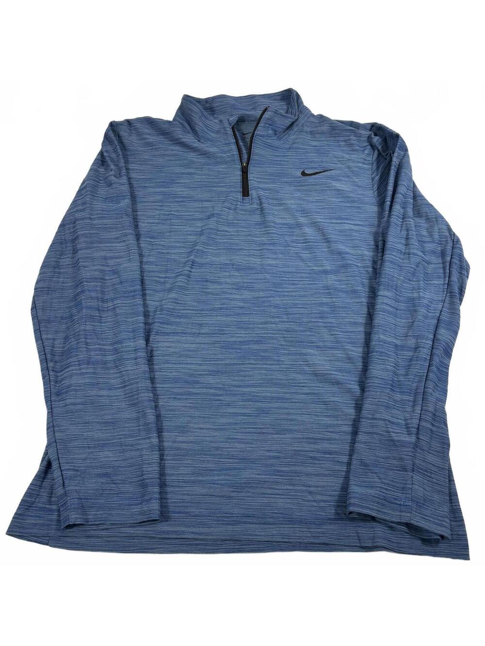 Nike Dri-Fit Men's Blue Heathered Quarter-Zip Pullover Size S